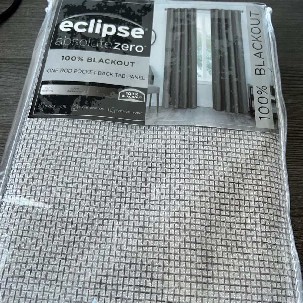 eclipse absolutezero 100% blackout curtain40''x63'' walken grey